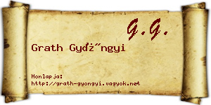 Grath Gyöngyi névjegykártya